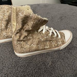 Coach Hightop Fur lined Sneakers